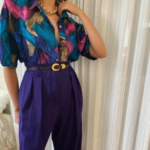 SOLD Vintage Cascais Abstract Short Sleeve